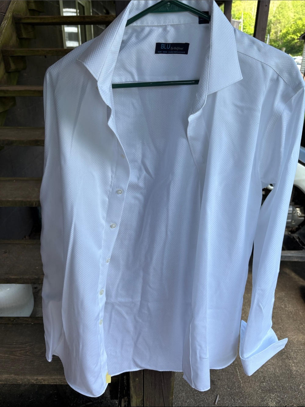 BLU by Fashion White Men’s Dress Shirt — Spread Collar